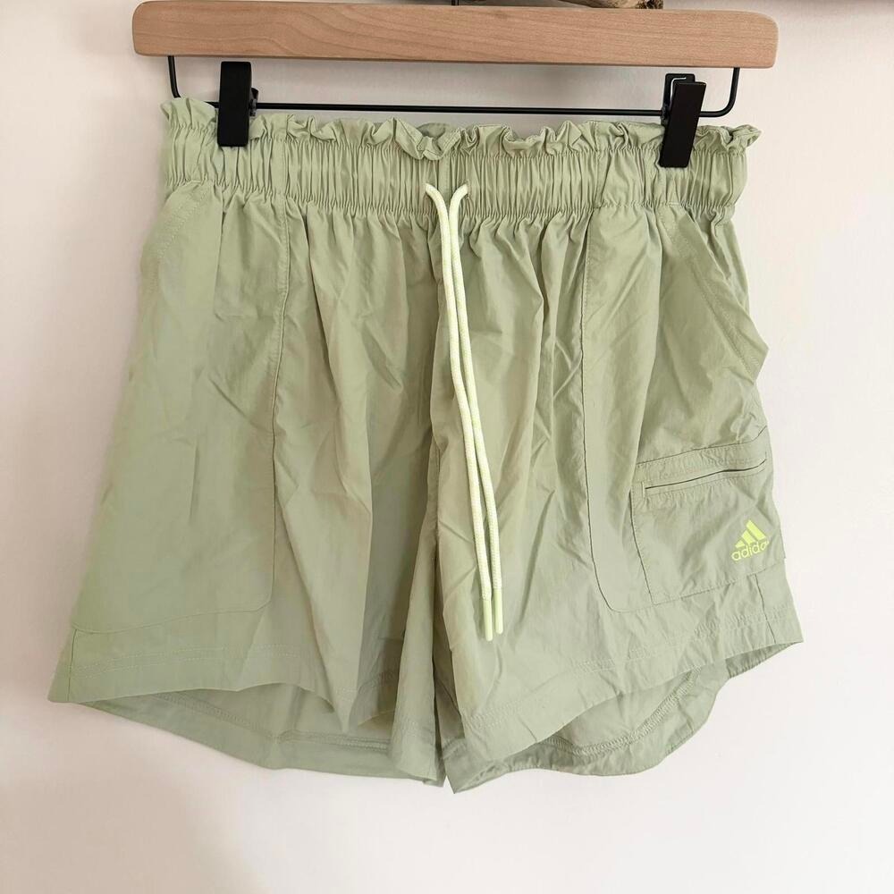 Adidas Womens Lightweight Drawstring Waist‎ Shorts Mint Green Activewear Size XS